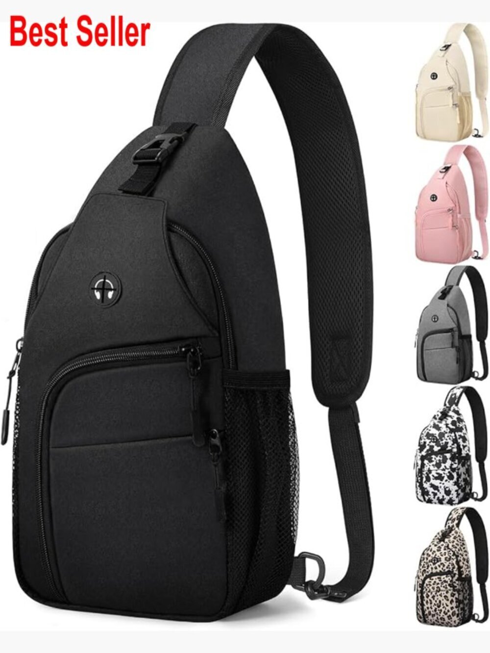 Waterproof Nylon Crossbody Sling Bag with Adjustable Strap